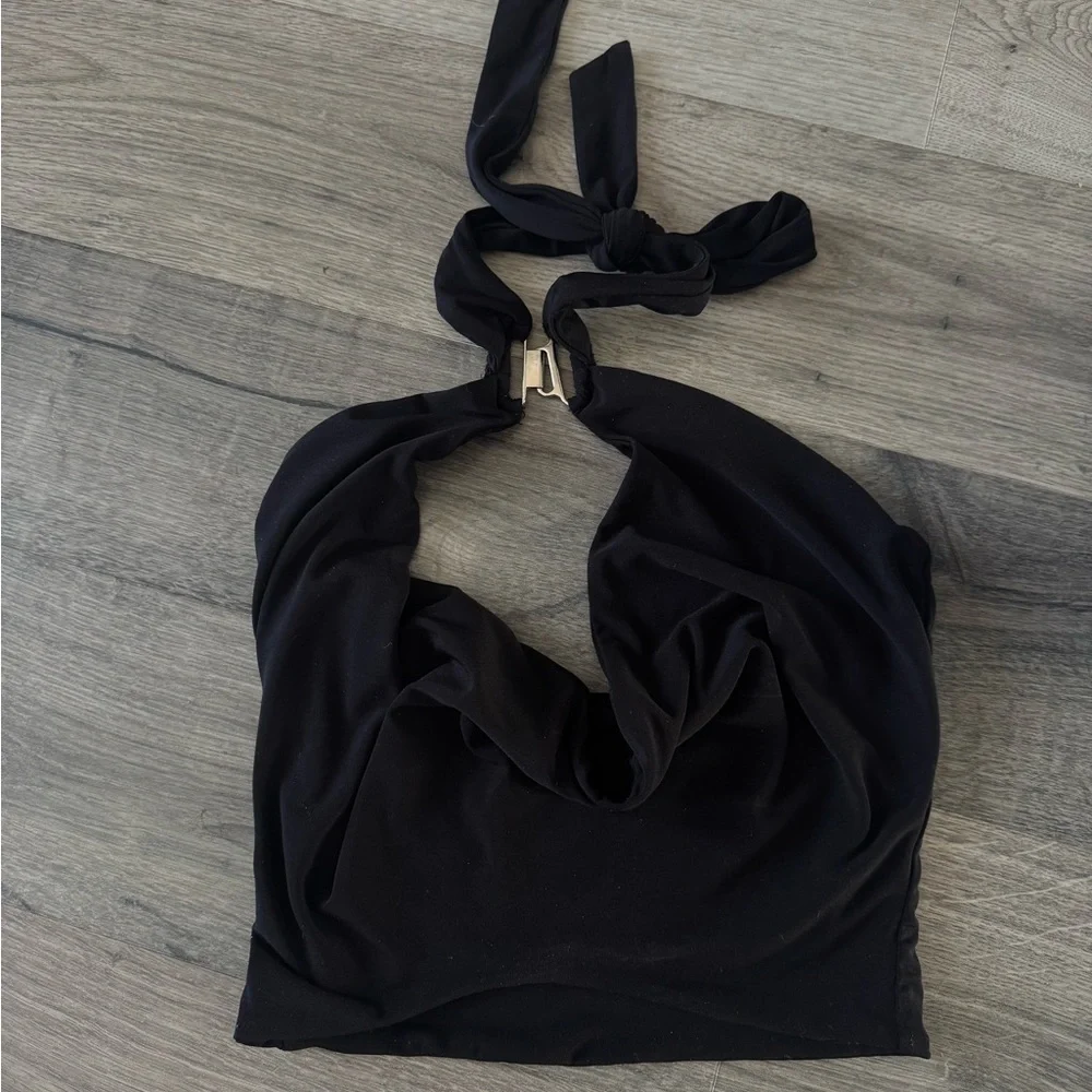 I.AM.GIA Black Halter Crop Top - Picture 4 of 4